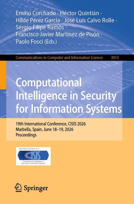 Buchtitel: Computational Intelligence in Security for Information Systems. Autoren: Emilio Corchado et al. Verlagslogo unten.