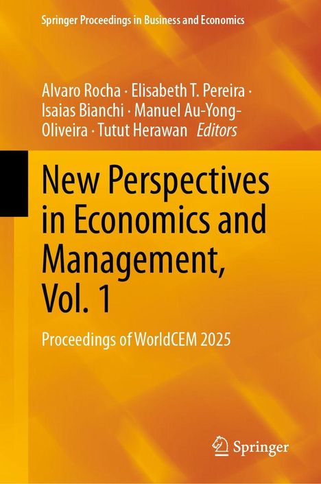 Titel: "New Perspectives in Economics and Management, Vol. 1". Orange Hintergrund, Springer Logo unten rechts.