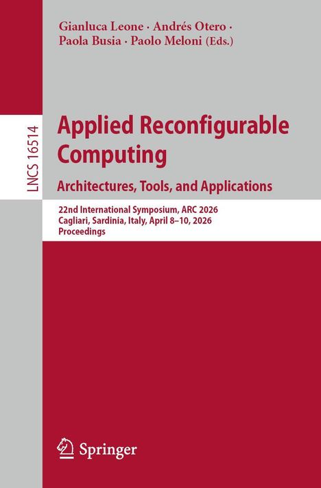 „Applied Reconfigurable Computing“ Buchumschlag, mit Symposiumsdetails und Springer-Logo.