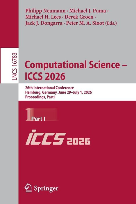 „Computational Science – ICCS 2026“. Konferenz in Hamburg, Juni 2026. Herausgeber: Neumann u.a. Springer-Logo unten.