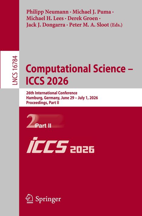 „Computational Science – ICCS 2026“, „26th International Conference, Hamburg, Germany“, Springer-Logo, roter Hintergrund.
