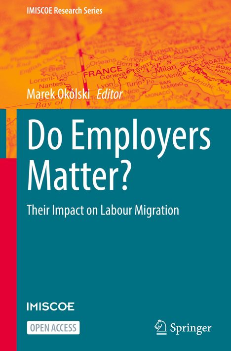 "Do Employers Matter? Their Impact on Labour Migration"; Orange Karte von Europa im Hintergrund, Logos unten.