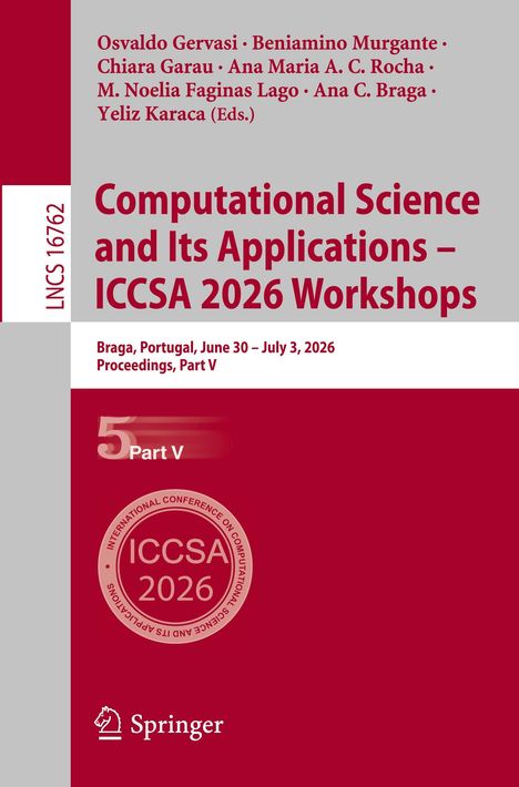 LNC16762, Osvaldo Gervasi et al. (Eds.), "Computational Science... 2026", Springer-Logo unten, rot-graues Design.