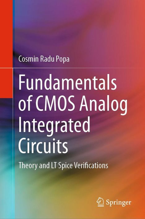 „Fundamentals of CMOS Analog Integrated Circuits“ von Cosmin Radu Popa. Bunte, abstrakte Hintergrundgestaltung.