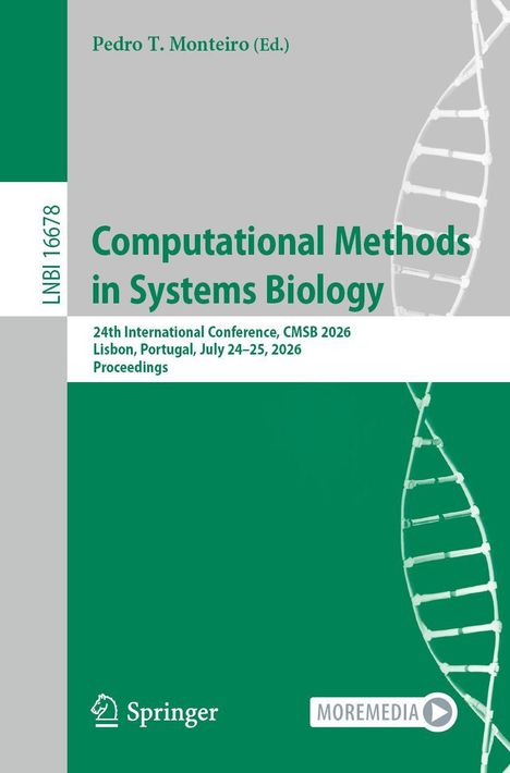 „Computational Methods in Systems Biology“, 24. Intl. Conf., CMSB 2026, Lissabon, DNA-Strang links, Springer-Logo.
