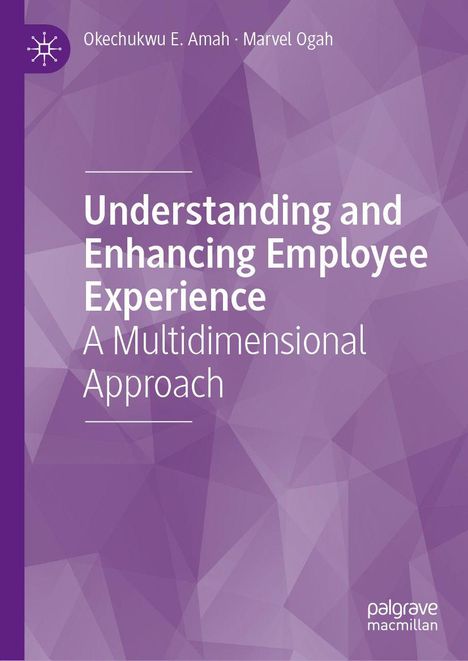 Titel: "Understanding and Enhancing Employee Experience: A Multidimensional Approach". Lila geometrischer Hintergrund.