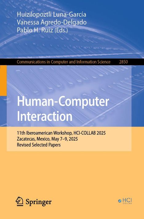 Titel: "Human-Computer Interaction", Workshop in Zacatecas, Mexiko, 2025. Oben Autoren. Unten Springer-Logo.
