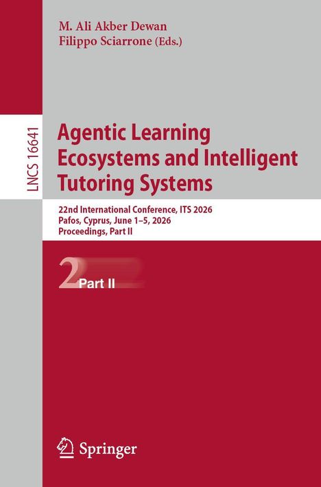 LNCS 16641. Titel: "Agentic Learning Ecosystems and Intelligent Tutoring Systems". Springer-Logo unten.
