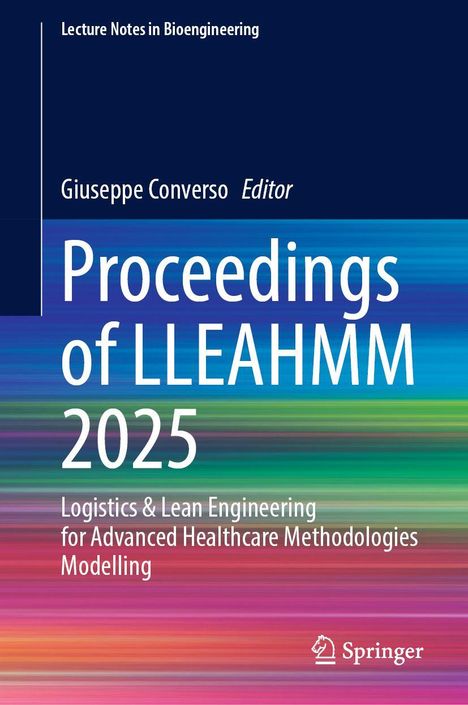 "Proceedings of LLEAHMM 2025" farbiger Hintergrund, bunte Linien, Logo unten rechts, "Lecture Notes in Bioengineering".