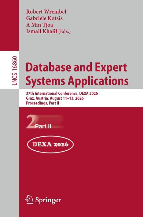 LNCS 16860, Database and Expert Systems Applications, DEXA 2026, Part II, Springer, rote und graue Farbtöne.