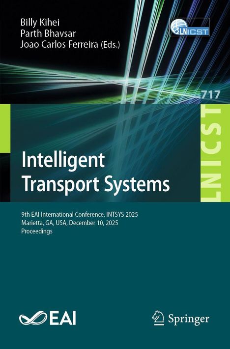 "Intelligent Transport Systems" oben. Autoren Billy Kihei, Parth Bhavsar. Konferenzdetails unten. Logos von EAI und Springer.