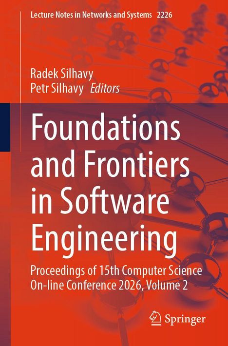 „Foundations and Frontiers in Software Engineering“ Text in weiß auf orangenem Hintergrund mit molekularer Struktur.
