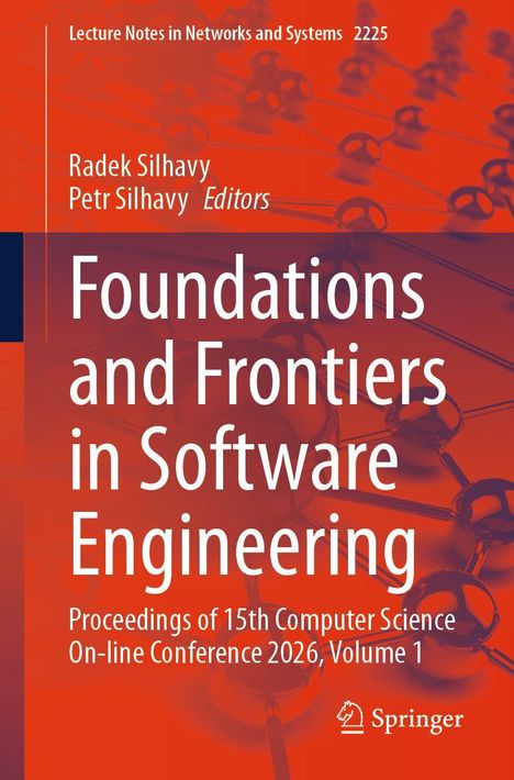 Text: "Foundations and Frontiers in Software Engineering." Design: Rotes Hintergrundbild mit abstrakten Formen.