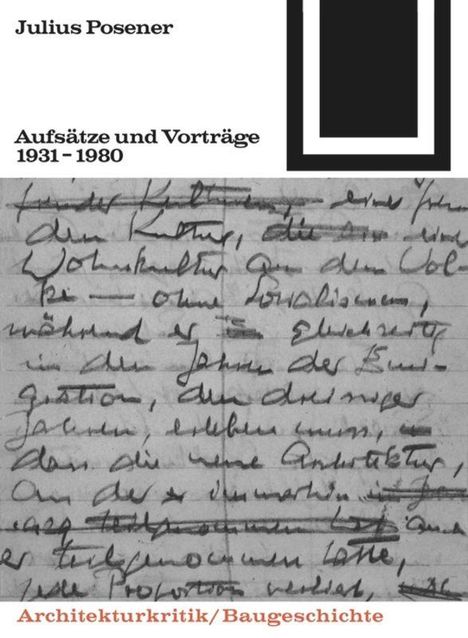 Julius Posener: Aufsätze und Vorträge 1931-1980, Buch