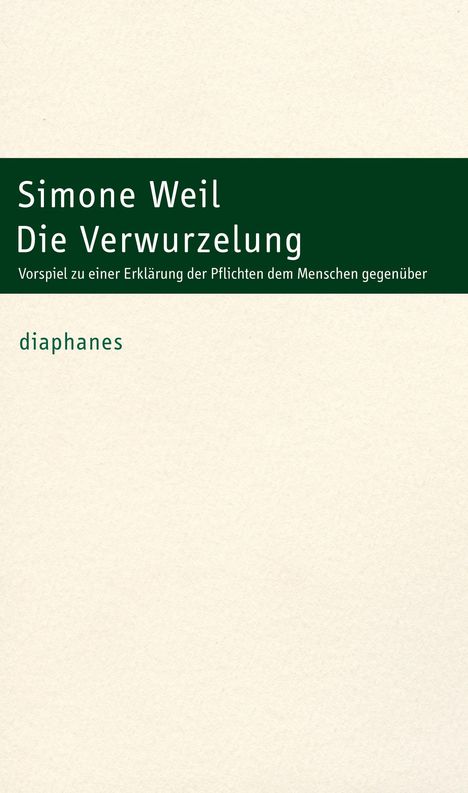 Simone Weil: Die Verwurzelung, Buch