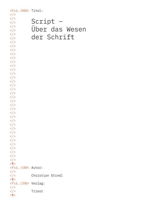 Christian Stindl: Script - Über das Wesen der Schrift, Buch