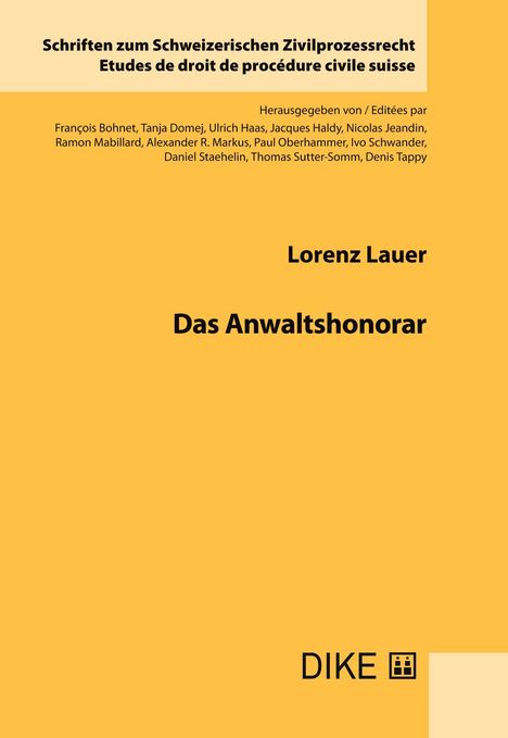 Lorenz Lauer: Das Anwaltshonorar, Buch