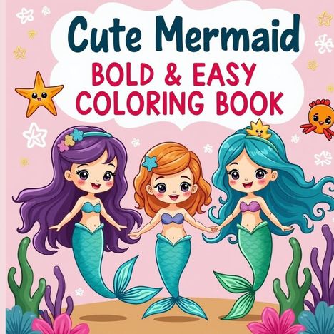 Laura Bidden: Bold and Easy Mermaid Coloring Book for Kids 3-6, Buch