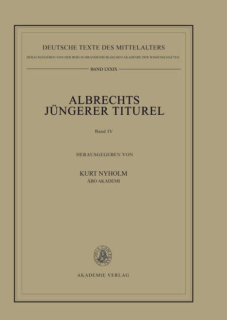 Albrechts Jüngerer Titurel, Band IV, Textfassungen von Handschriften der Mittelgruppe, Buch