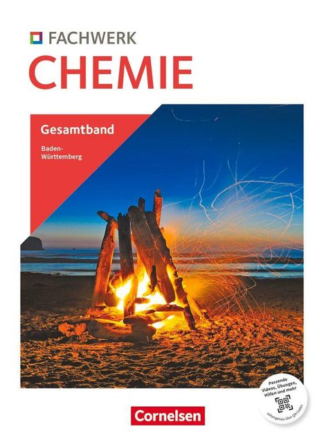 Titel: Fachwerk Chemie, Gesamtband Baden-Württemberg, Cornelsen. Lagerfeuer am Strand bei Abenddämmerung.