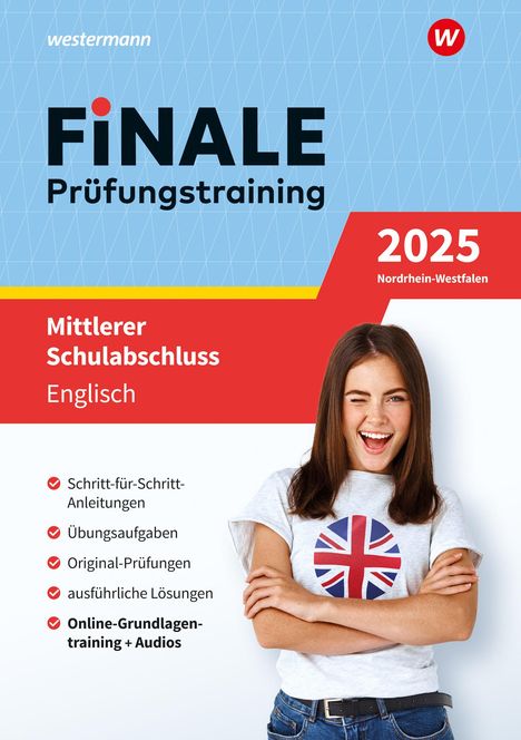 Gerhard Adams: FiNALE - Prüfungstraining Mittlerer Schulabschluss Nordrhein-Westfalen. Englisch 2025, 1 Buch und 1 Diverse