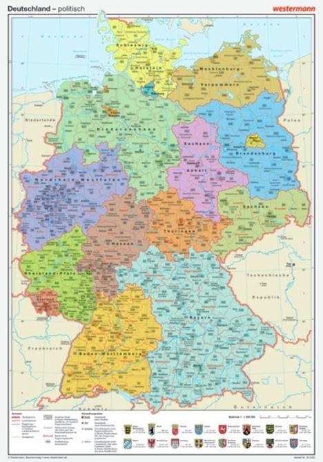 Posterkarten Geographie: Deutschland: politisch/Bundesländer, Buch