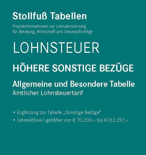 Tabelle, Lohnsteuer 2024, Höhere Sonstige Bezüge, Buch