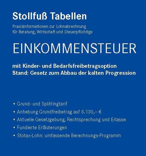 Tabelle, Einkommensteuer 2025, Buch