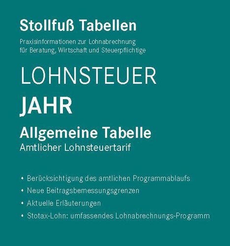 Tabelle, Lohnsteuer 2025 Jahr Sonderausgabe August, Buch