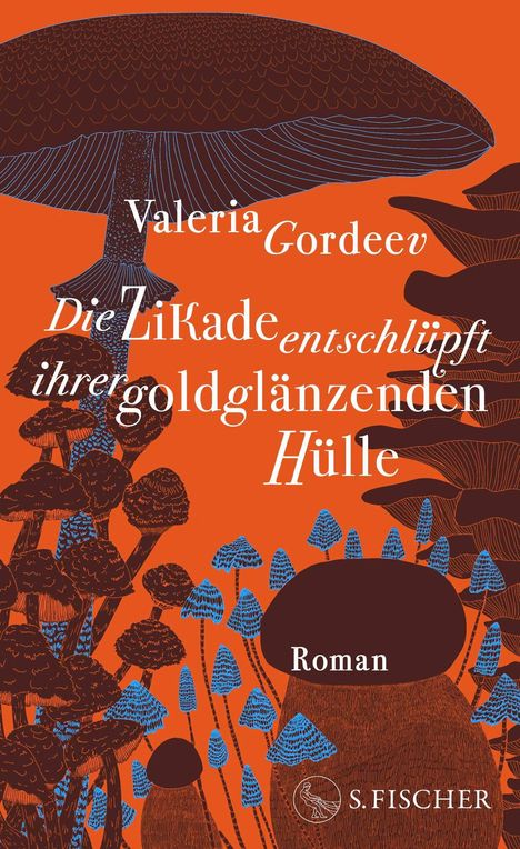 „Die Zikade entschlüpft ihrer goldglänzenden Hülle“ von Valeria Gordeev. Illustration mit verschiedenen Pilzen.