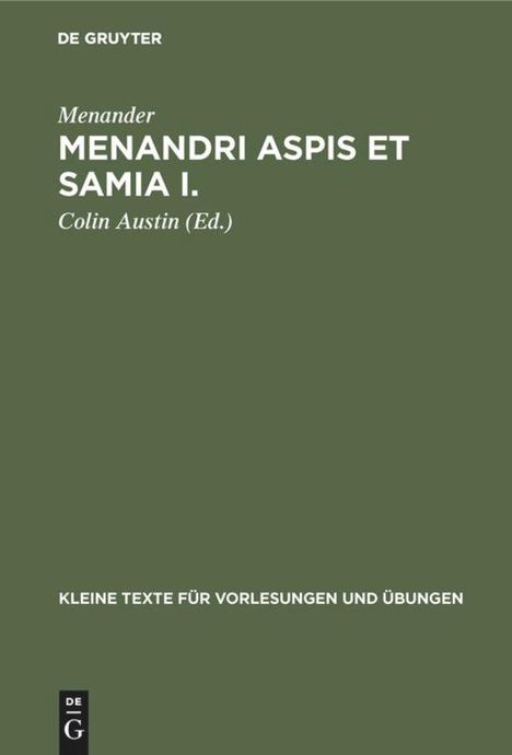 Menander: Menandri Aspis et Samia I., Buch