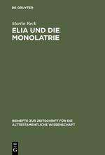 Martin Beck: Elia und die Monolatrie, Buch