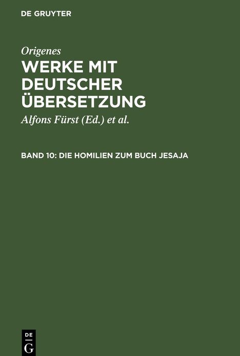 Werke mit deutscher Übersetzung, Band 10, Die Homilien zum Buch Jesaja, Buch