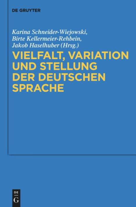 Vielfalt, Variation und Stellung der deutschen Sprache, Buch