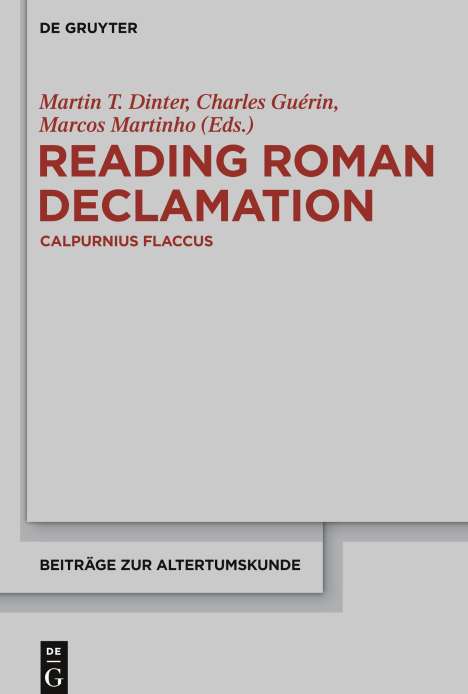 Reading Roman Declamation, Buch