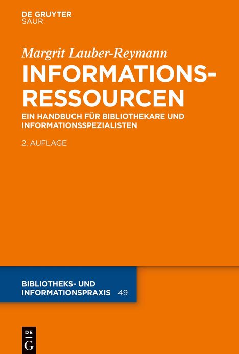 Margrit Lauber-Reymann: Informationsressourcen, Buch