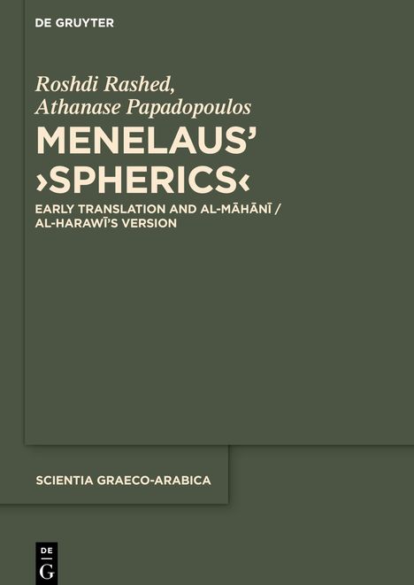 Roshdi Rashed: Menelaus' ¿Spherics¿, Buch