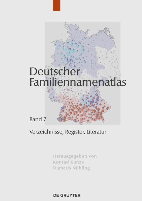 Deutscher Familiennamenatlas, Band 7, Verzeichnisse, Register, Literatur, Buch
