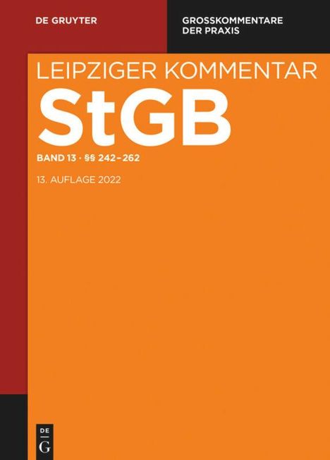 Strafgesetzbuch. Leipziger Kommentar. §§ 242-262, Buch