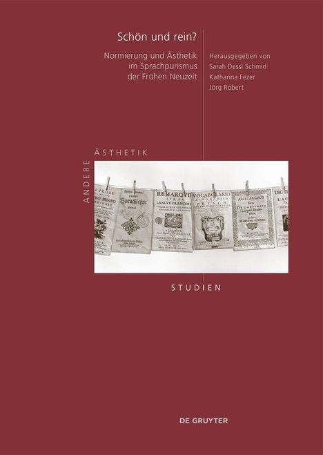 Titel: "Schön und rein?" Herausgegeben von Sarah Schmid, Katharina Fezer, Jörg Robert. Antiquarische Buchcover an Leine.