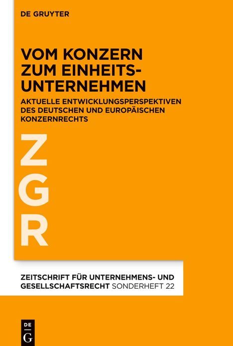 Vom Konzern zum Einheitsunternehmen, Buch