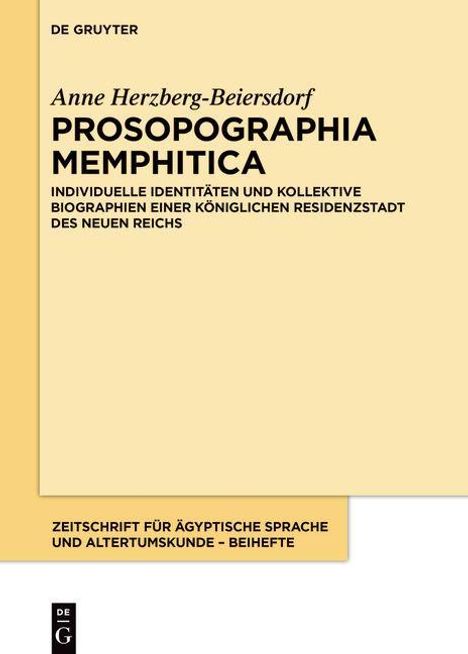 Anne Herzberg-Beiersdorf: Prosopographia Memphitica, Buch