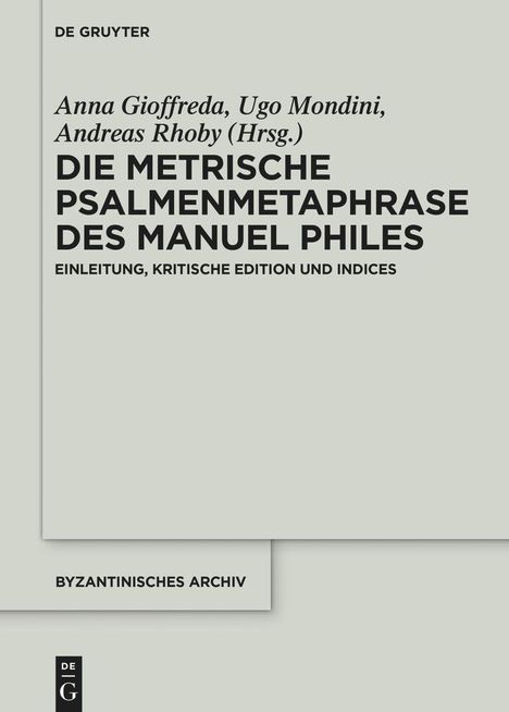Manuel Philes, Metrische Psalmenmetaphrase, Buch