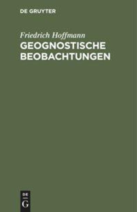 Friedrich Hoffmann: Geognostische Beobachtungen, Buch