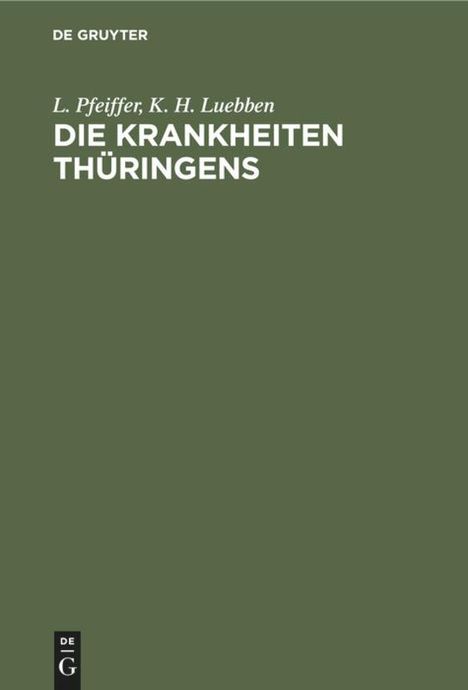 K. H. Luebben: Die Krankheiten Thüringens, Buch