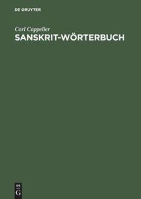 Carl Cappeller: Sanskrit-Wörterbuch, Buch