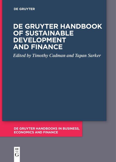 De Gruyter Handbook of Sustainable Development and Finance, Buch