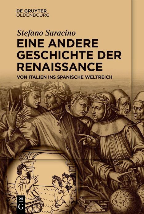 „Stefano Saracino, EINE ANDERE GESCHICHTE DER RENAISSANCE, VON ITALIEN INS SPANISCHE WELTREICH.“ Illustration: Gelehrte diskutieren.