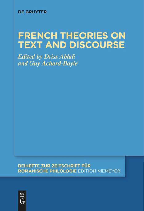 French theories on text and discourse, Buch