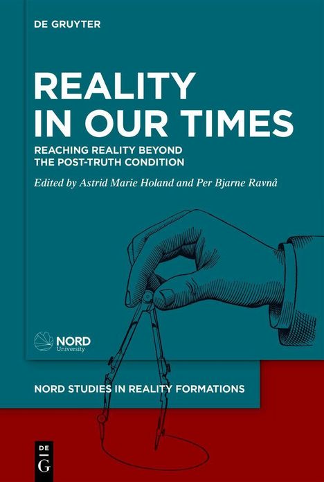 "Reality in Our Times" ist der Titel. Illustration: Eine Hand hält einen Zirkel. Logo von Nord University.